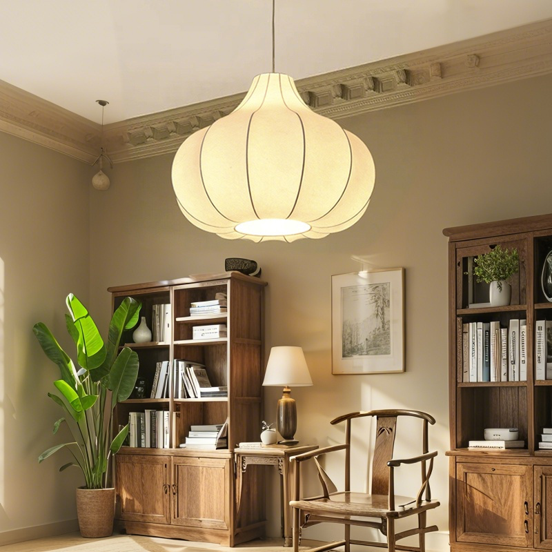 ペンダントライト ダイニング E26 LED 和風 人工生糸 インテリア照明 北欧 ヴィンテージ カフェ キッチン レトロ 廊下 おしゃれ 和風 レトロ モダン 和モダン 月