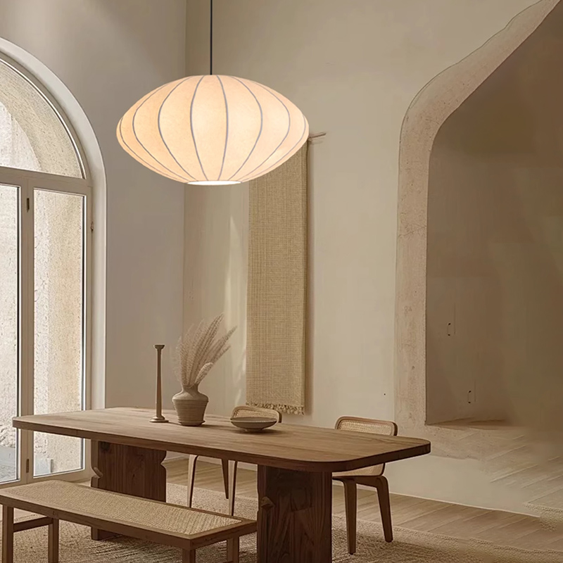 ペンダントライト ダイニング E26 LED 和風 人工生糸 インテリア照明 北欧 ヴィンテージ カフェ キッチン レトロ 廊下 おしゃれ 和風 レトロ モダン 和モダン 月
