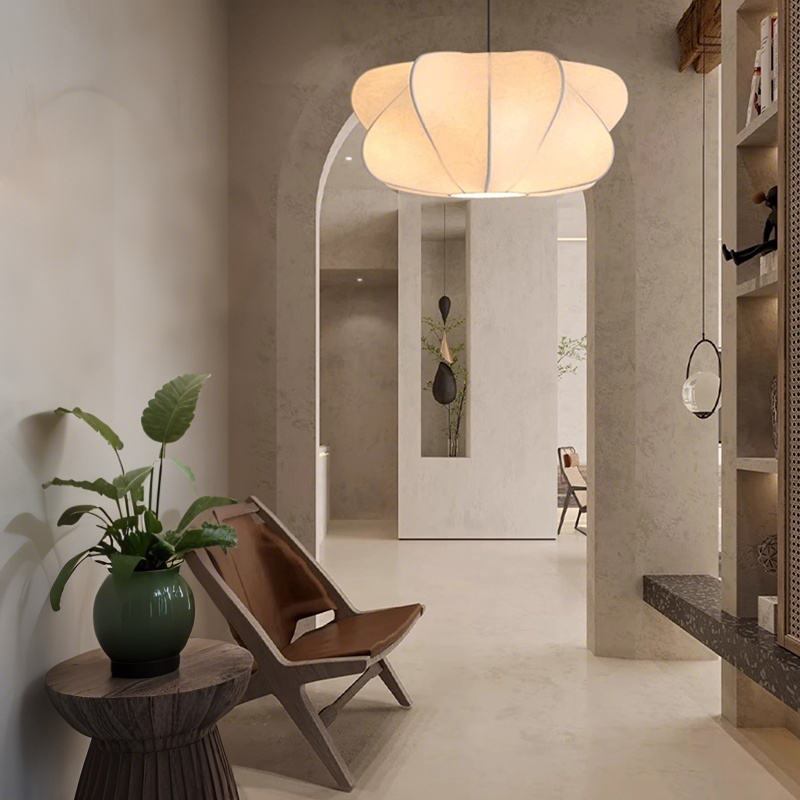 ペンダントライト ダイニング E26 LED 和風 人工生糸 インテリア照明 北欧 ヴィンテージ カフェ キッチン レトロ 廊下 おしゃれ 和風 レトロ モダン 和モダン 月