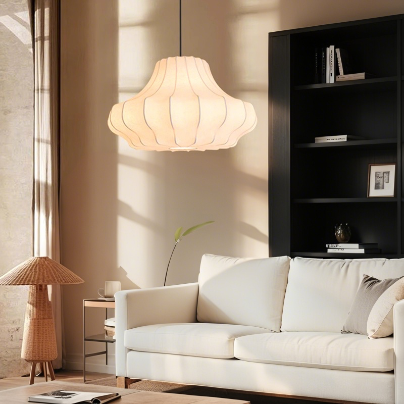 ペンダントライト ダイニング E26 LED 和風 人工生糸 インテリア照明 北欧 ヴィンテージ カフェ キッチン レトロ 廊下 おしゃれ 和風 レトロ モダン 和モダン 月