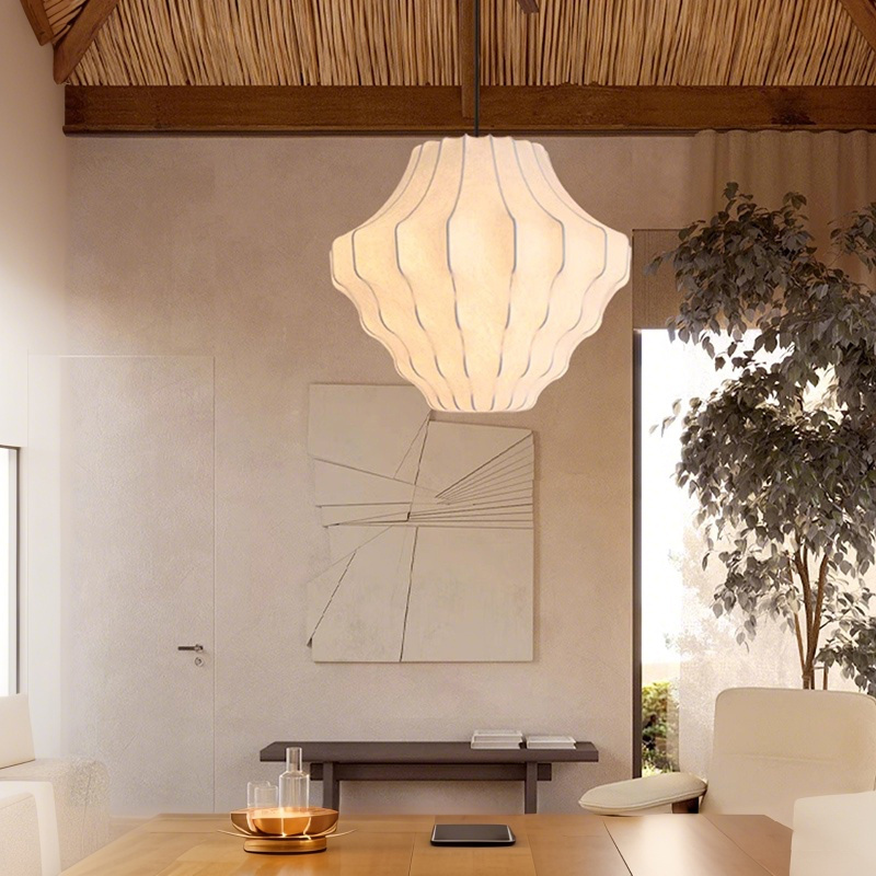 ペンダントライト ダイニング E26 LED 和風 人工生糸 インテリア照明 北欧 ヴィンテージ カフェ キッチン レトロ 廊下 おしゃれ 和風 レトロ モダン 和モダン 月