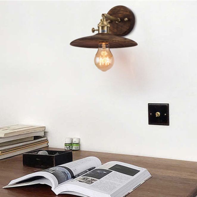 ウォールライト 1灯 レトロ 木製 照明 口金E26 装飾照明 デザイン LED シンプル クラシック おしゃれ モダン 北欧 書斎 階段 玄関 洗面所 寝室 リビング 木 壁掛け ダイニング