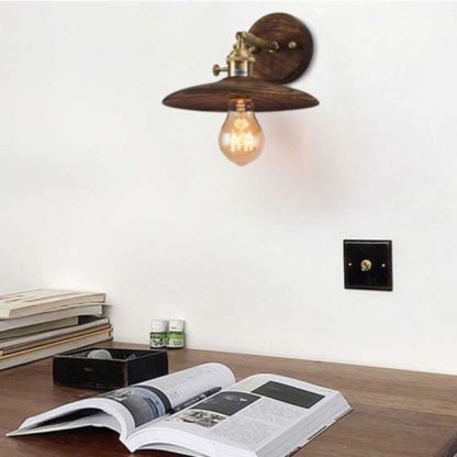 ウォールライト 1灯 レトロ 木製 照明 口金E26 装飾照明 デザイン LED シンプル クラシック おしゃれ モダン 北欧 書斎 階段 玄関 洗面所 寝室 リビング 木 壁掛け ダイニング