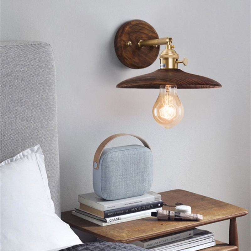 ウォールライト 1灯 レトロ 木製 照明 口金E26 装飾照明 デザイン LED シンプル クラシック おしゃれ モダン 北欧 書斎 階段 玄関 洗面所 寝室 リビング 木 壁掛け ダイニング