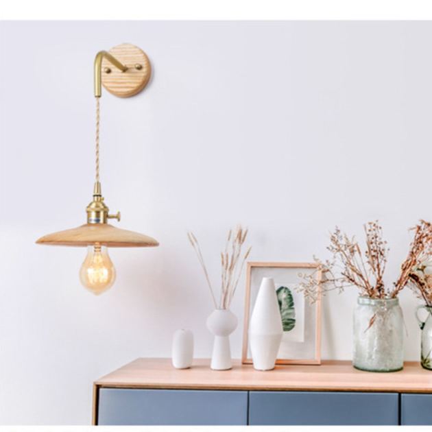 ウォールライト 1灯 レトロ 木製 照明 口金E26 装飾照明 デザイン LED シンプル クラシック おしゃれ モダン 北欧 書斎 階段 玄関 洗面所 寝室 リビング 木 壁掛け ダイニング