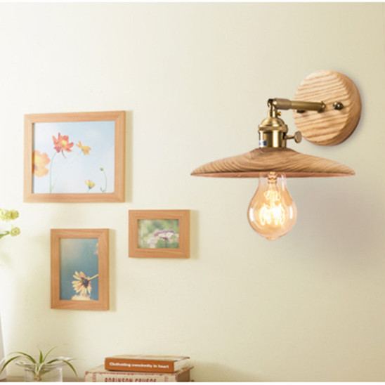 ウォールライト 1灯 レトロ 木製 照明 口金E26 装飾照明 デザイン LED シンプル クラシック おしゃれ モダン 北欧 書斎 階段 玄関 洗面所 寝室 リビング 木 壁掛け ダイニング