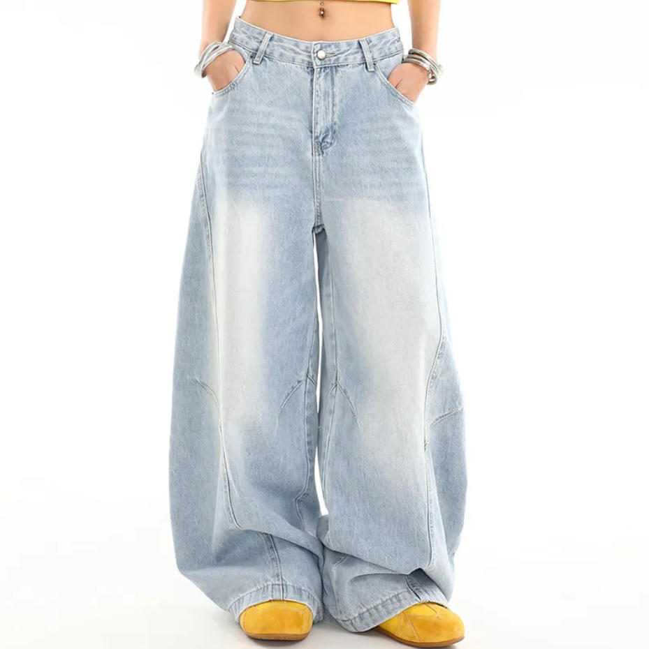 秋冬季休閒時尚套組｜黑色&白色長袖毛衣｜灰色&黑色寬鬆直筒長褲｜免搭配日常穿搭簡約兩件套