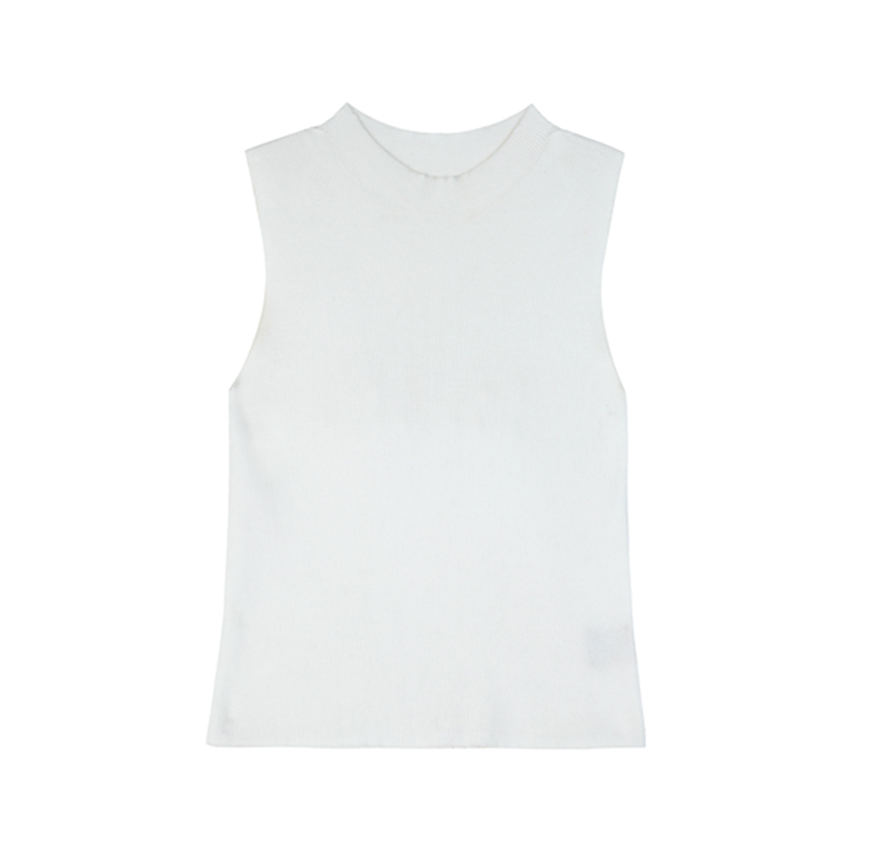 【預售】夏季純色系顯瘦套裝｜白色針織背心｜白色闊腿牛仔褲