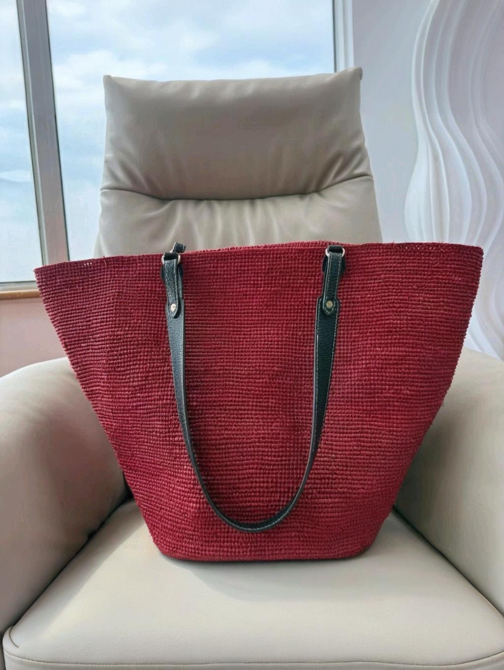 【預售】紅寶石托特包｜純手工拉菲草編織設計｜水桶包+大容量｜百搭度假慵懶風【限量100個 | 先購先得】