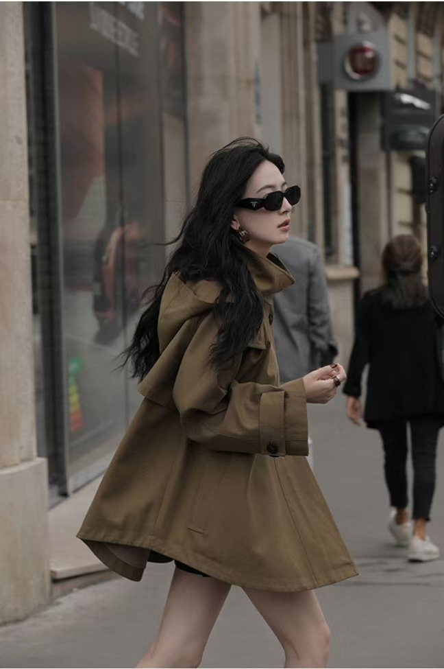 【現貨爆款】斗篷風衣外套 美拉德英倫風 高品質連帽工裝 秋冬新款