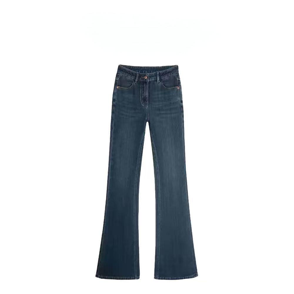 天絲面料 法式獨特黃色上衣長褲套裝 夏季外穿背心 高腰顯瘦喇叭牛仔褲