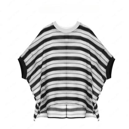 獨家設計款｜撞色條紋短袖上衣+顯瘦A字裙｜寬鬆兩件式｜夏季復古套裝