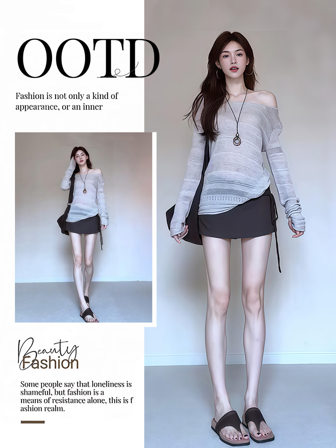 純欲慵懶時尚套裝 | 肌理鏤空微透防曬針織上衣+綁帶短裙褲