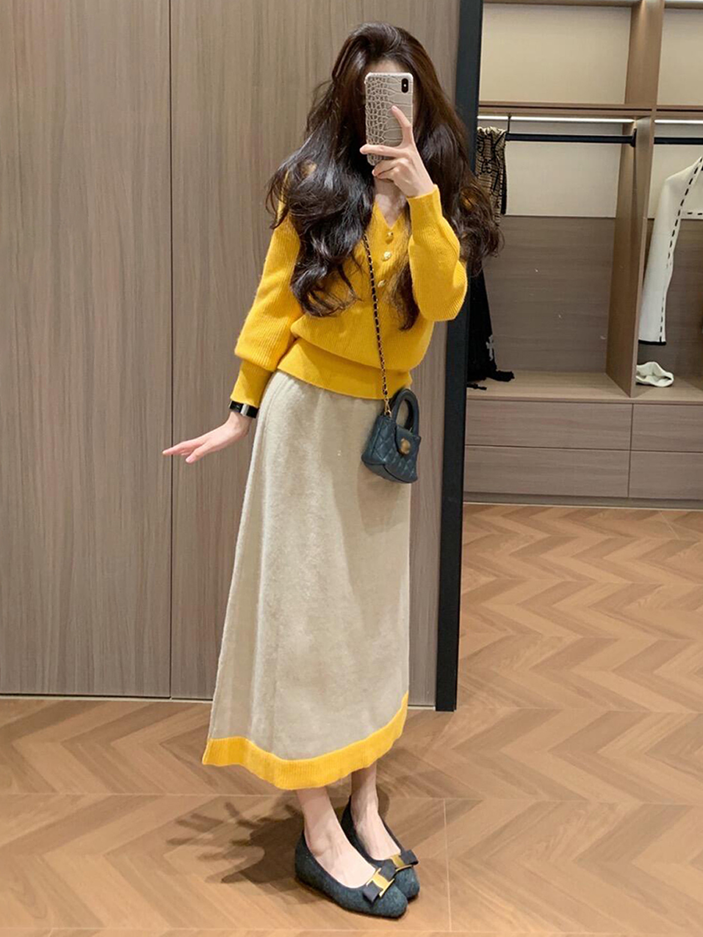 秋日溫柔著裝計畫｜韓系針織兩件套