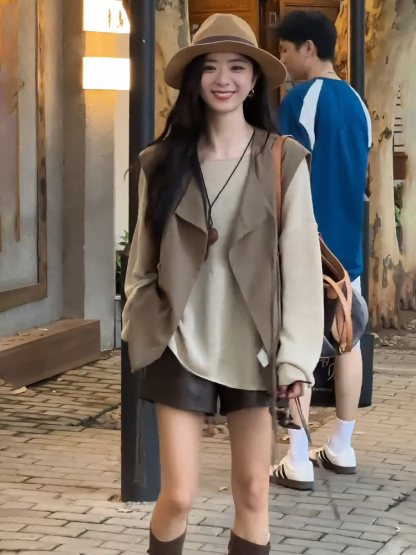 法式針織背心外套｜寬鬆外穿提升好感度｜秋冬必備層次感單品