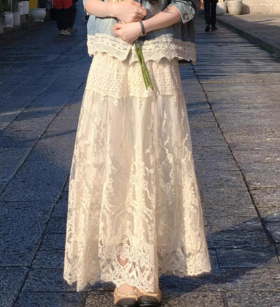 小香風蕾絲牛仔外套套裝組｜氣質藍白配色的夢幻逸品｜約會聚餐必備戰服