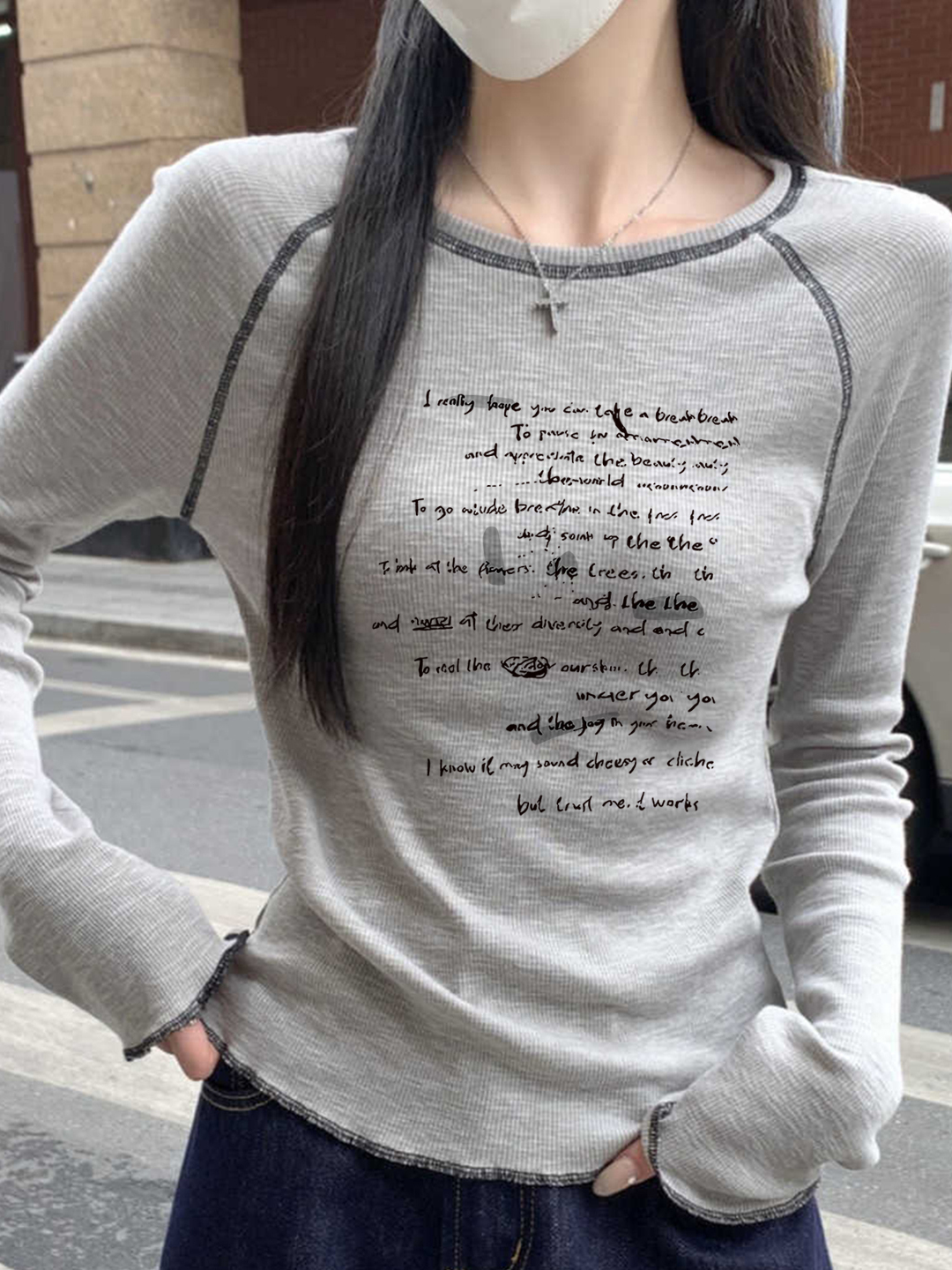 百搭正肩長袖T｜小清新素面內搭