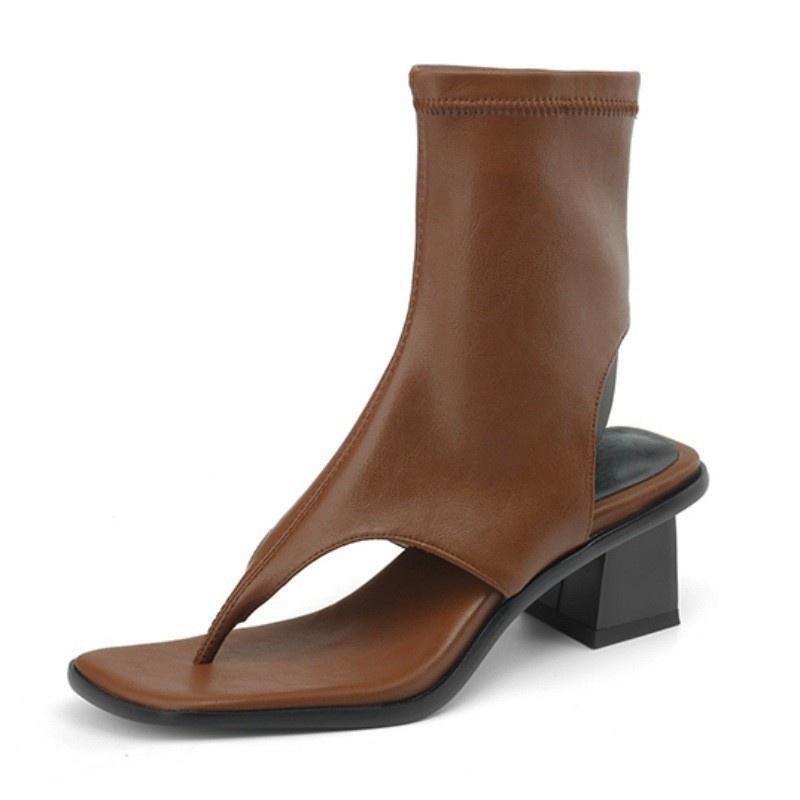 Y2K Elastic Sandal Boots - Platform Toe Ring Slides 2025