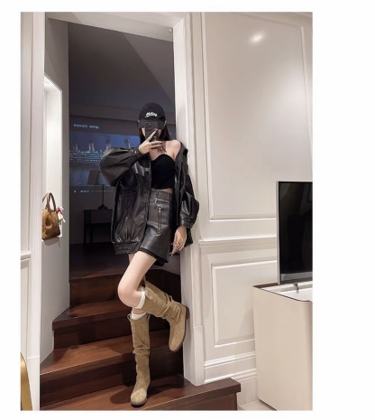 顯腿直神器｜復古皺褶堆堆靴｜西部風高筒長靴