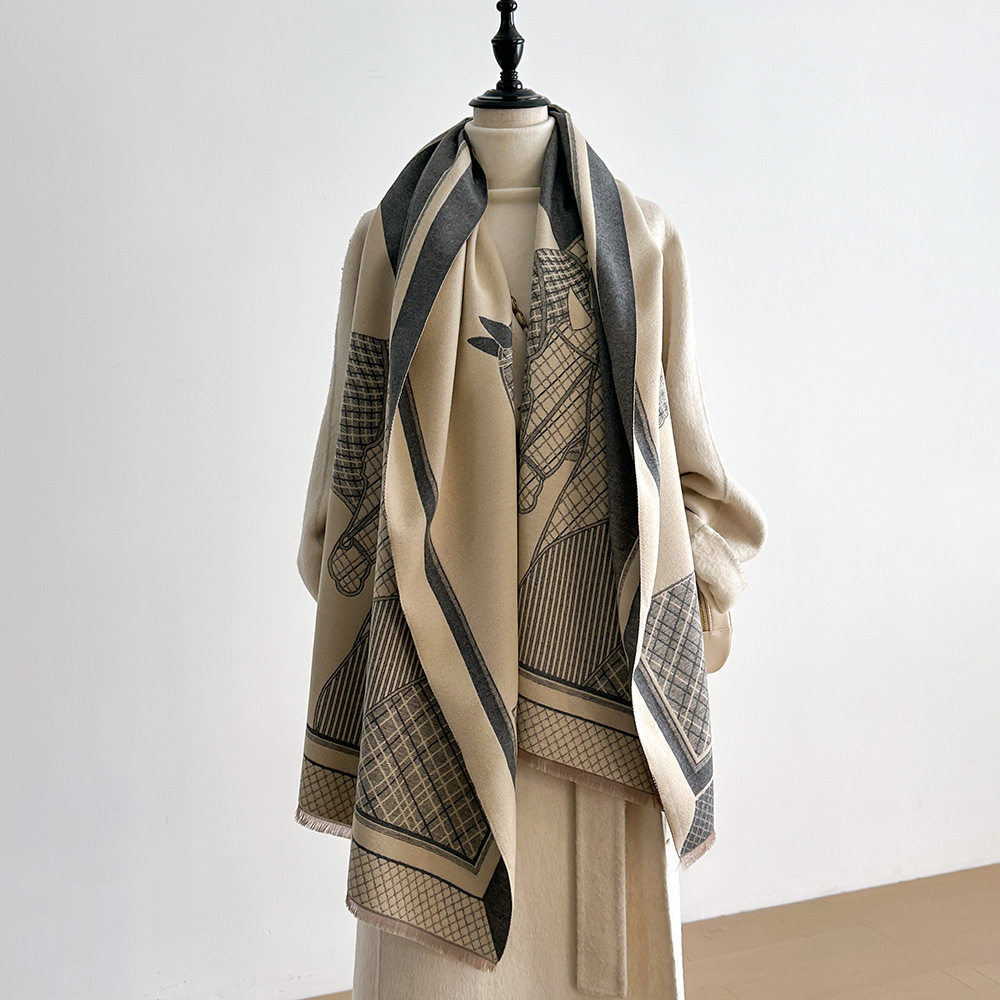 造型披肩・仿羊絨加厚圍脖