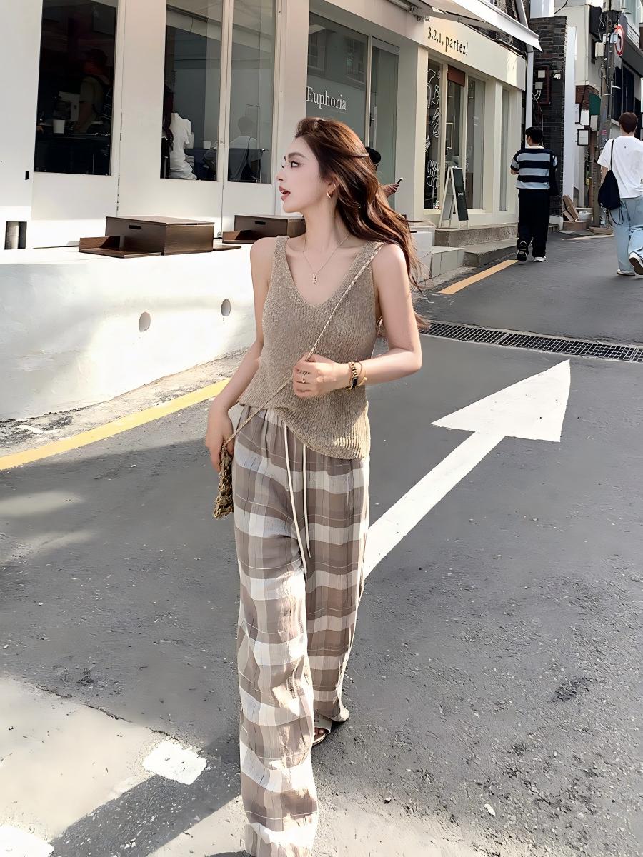 法式老錢風丨 V 領針織細肩帶背心丨夏季高級感美背