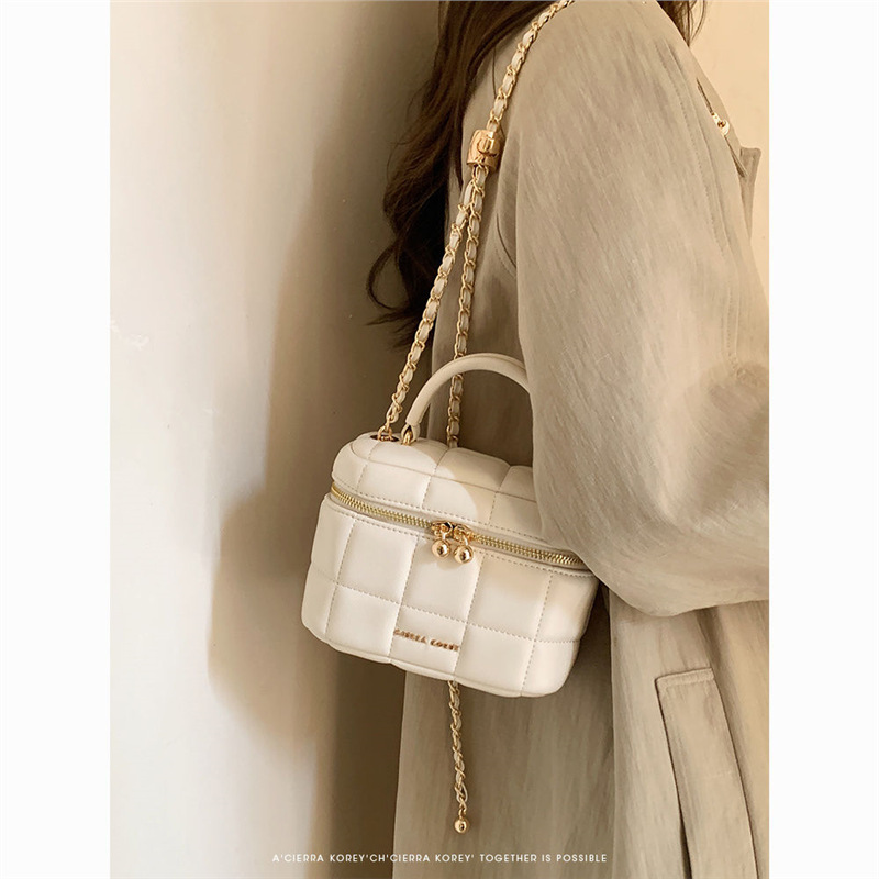 「現貨」小香風 千金盒子包 斜挎手提 鏈條輕奢