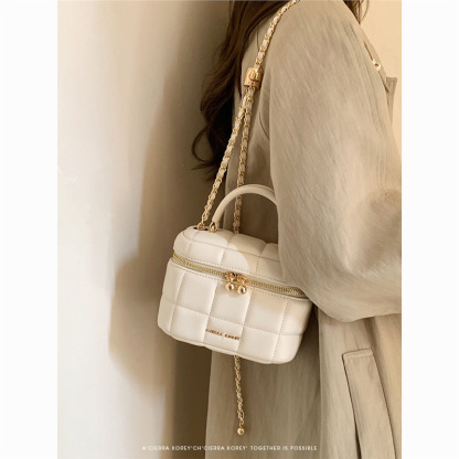 「現貨」小香風 千金盒子包 斜挎手提 鏈條輕奢