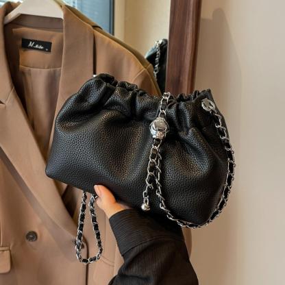 「現貨」金球雲朵包 小眾鏈條單肩包 迷你手提斜挎包