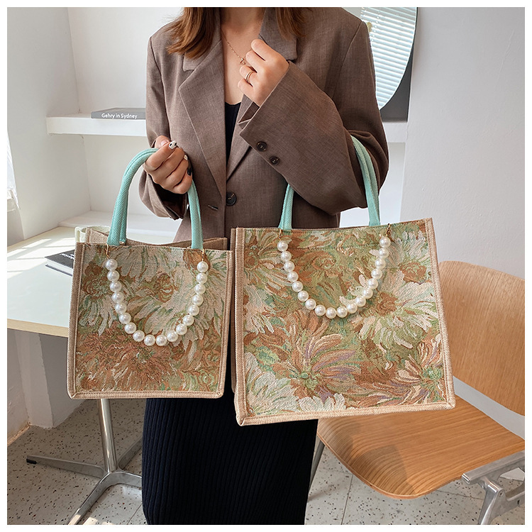 ins時尚便攜媽媽包 帆布手提包