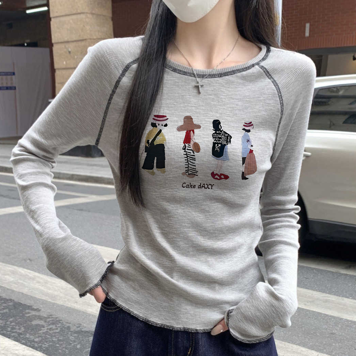 百搭正肩長袖T｜小清新素面內搭