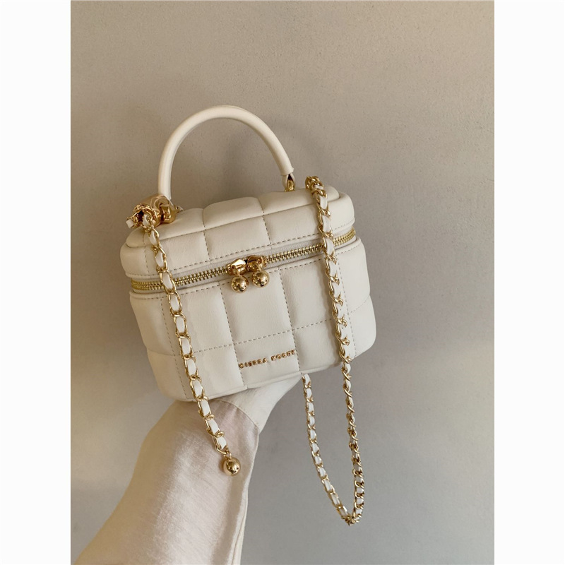 「現貨」小香風 千金盒子包 斜挎手提 鏈條輕奢