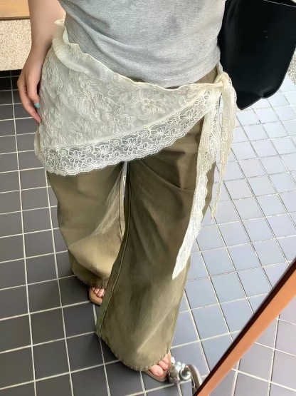 蕾絲三角巾腰飾｜層次感屁帘裙擺｜春夏仙氣顯瘦百搭配件