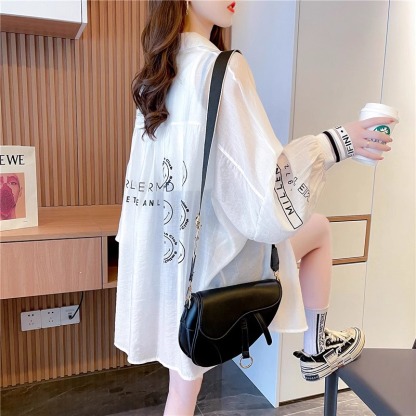 薄款透氣防曬衣 polo領開衫外套 小眾時尚網紗