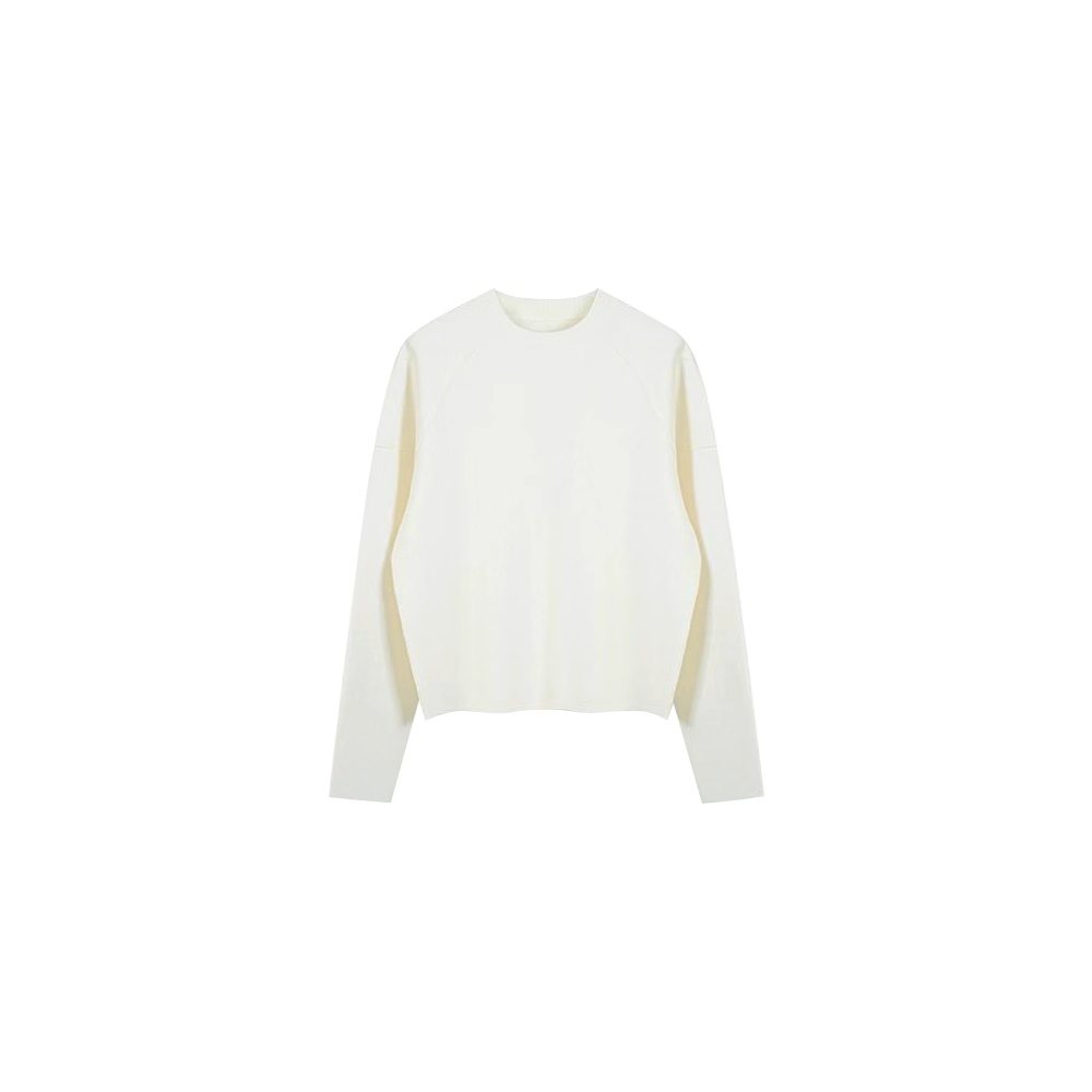 秋冬季休閒時尚套組｜黑色&白色長袖毛衣｜灰色&黑色寬鬆直筒長褲｜免搭配日常穿搭簡約兩件套