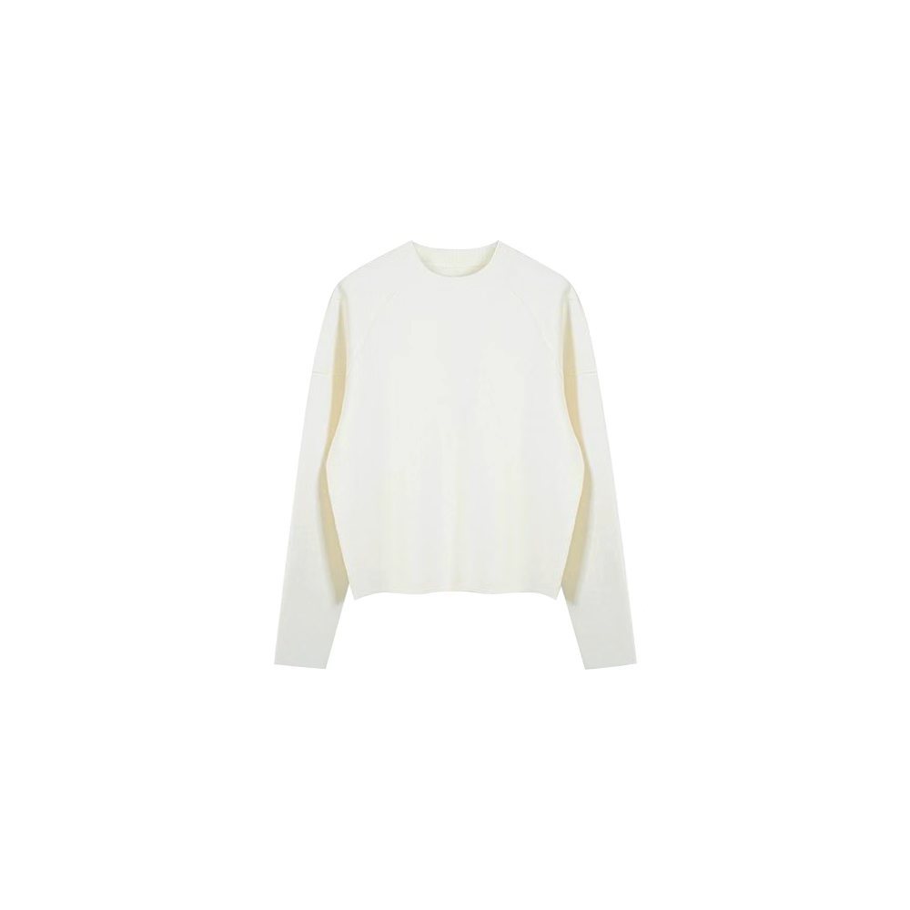 秋冬季休閒時尚套組｜黑色&白色長袖毛衣｜灰色&黑色寬鬆直筒長褲｜免搭配日常穿搭簡約兩件套