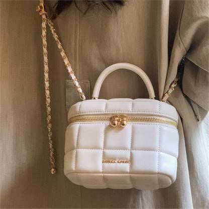 「現貨」小香風 千金盒子包 斜挎手提 鏈條輕奢