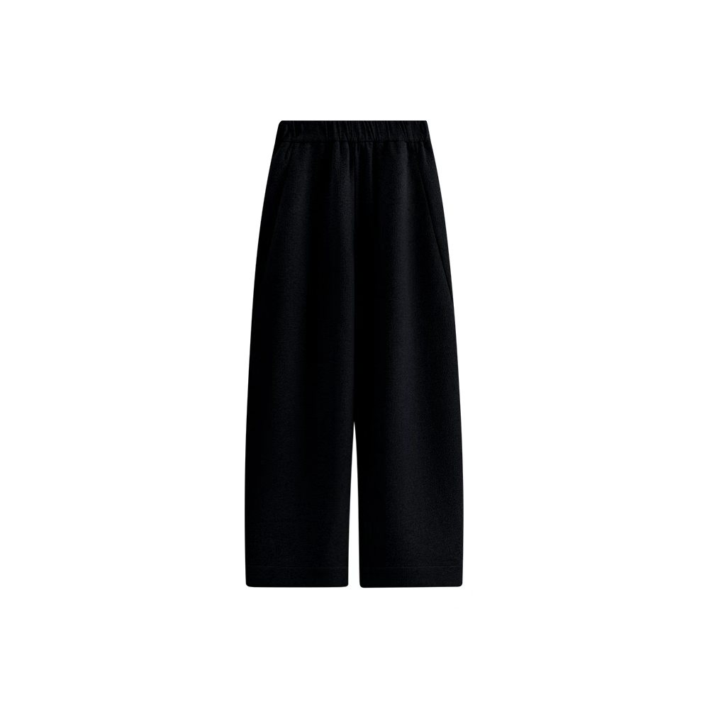 秋冬季休閒時尚套組｜黑色&白色長袖毛衣｜灰色&黑色寬鬆直筒長褲｜免搭配日常穿搭簡約兩件套