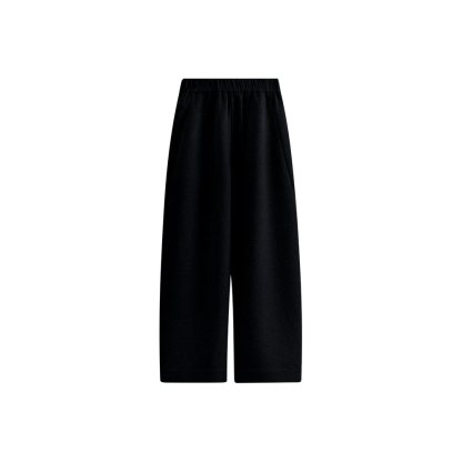 秋冬季休閒時尚套組｜黑色&白色長袖毛衣｜灰色&黑色寬鬆直筒長褲｜免搭配日常穿搭簡約兩件套