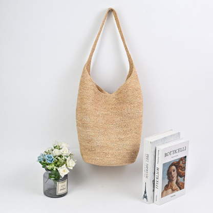 夏季限量款｜2025拉菲草水桶包｜輕便大容量設計｜沙灘購物兩用｜獨家設計