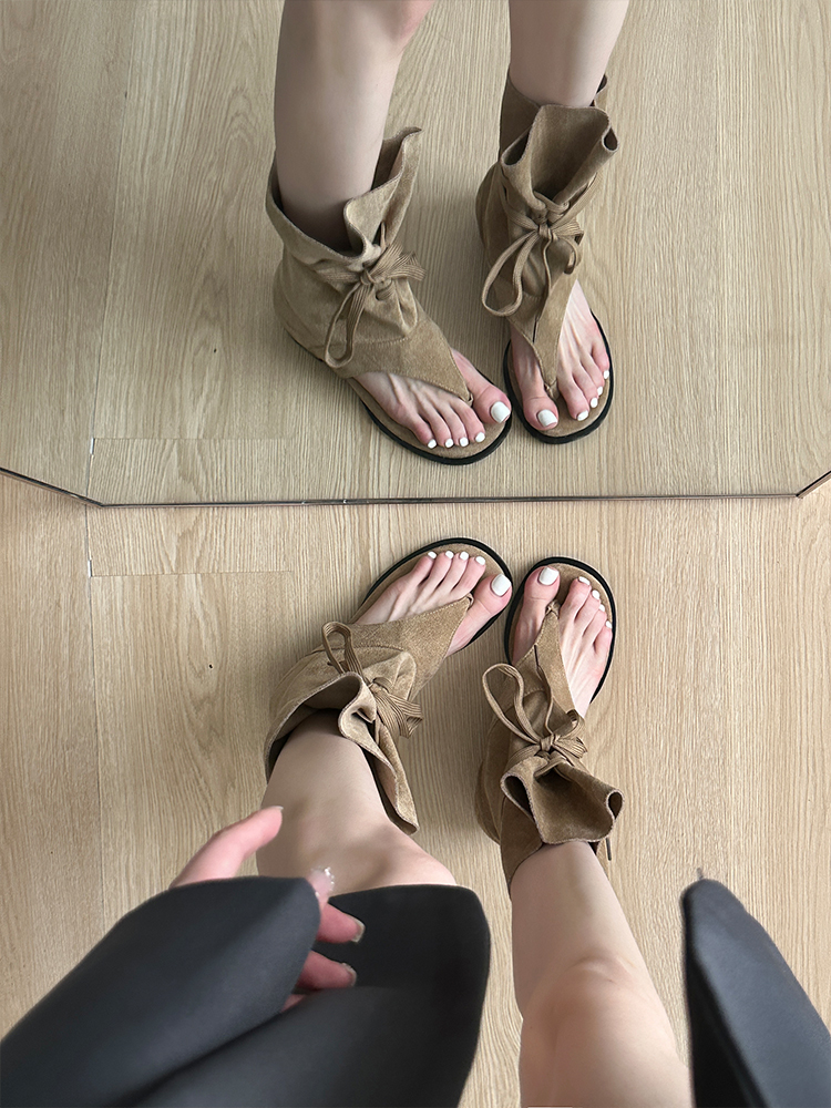 法式夾腳涼靴｜內增高顯瘦套筒靴（2025夏季新品）