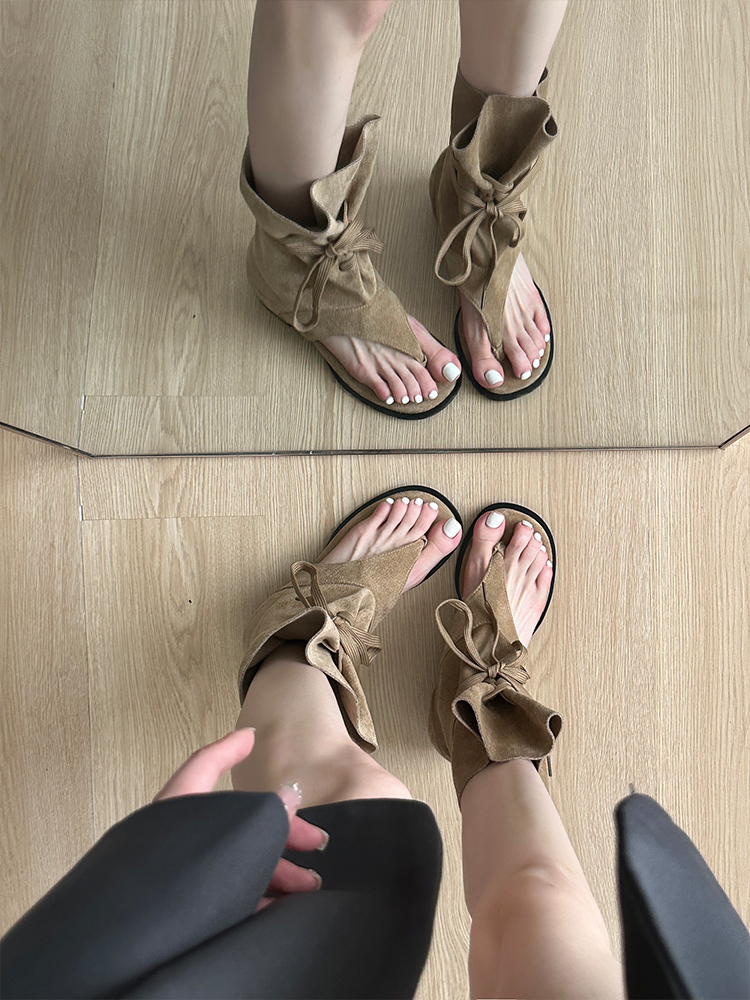 法式夾腳涼靴｜內增高顯瘦套筒靴（2025夏季新品）