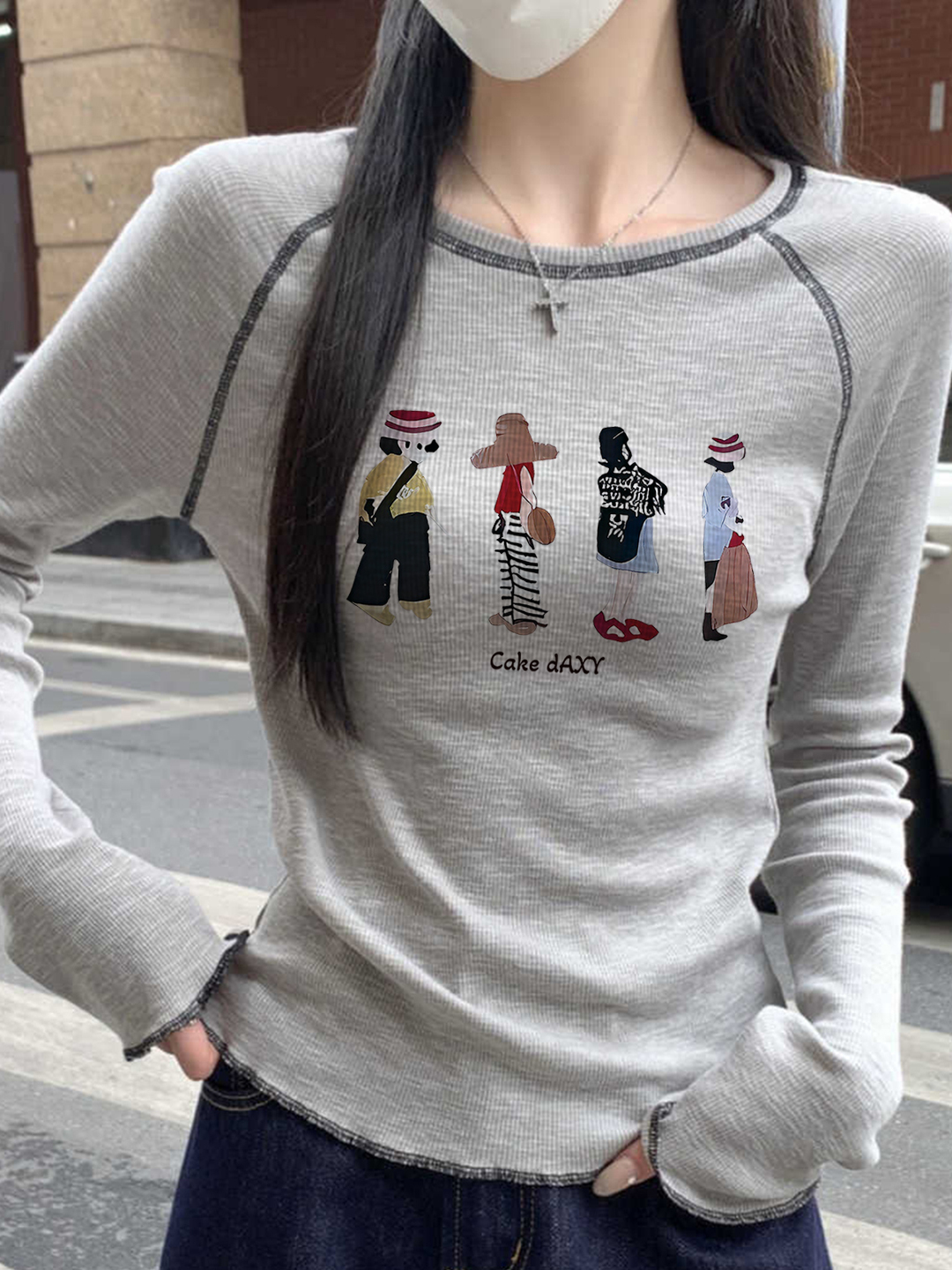 百搭正肩長袖T｜小清新素面內搭