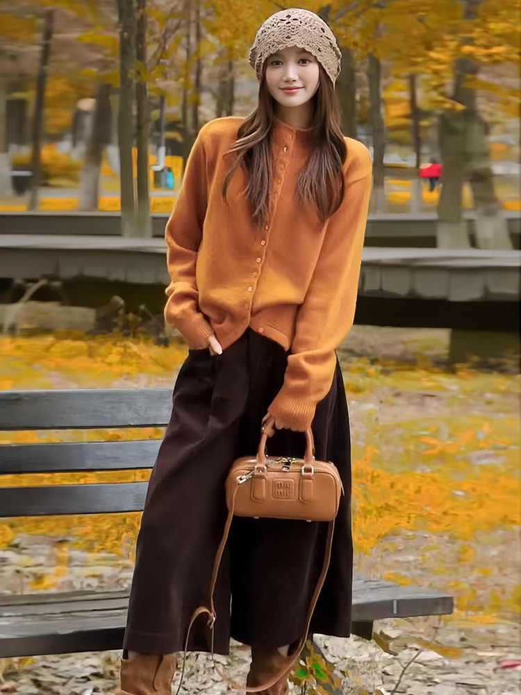 秋冬必收針織毛衣兩件套｜單排扣設計Ｘ高腰七分褲