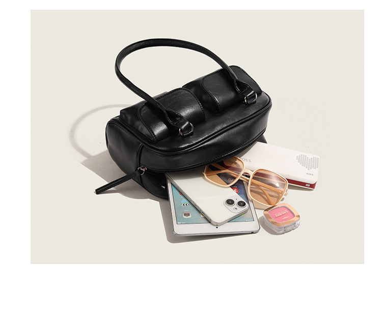 韓版保齡球包女 許允真同款腋下包包 復古簡約通勤波士頓包