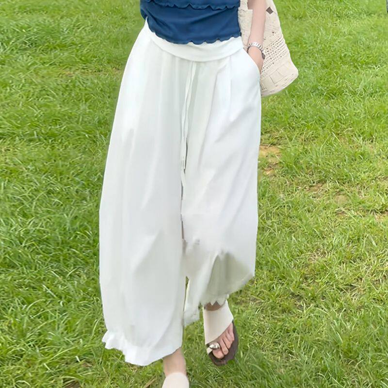 元气假兩件撞色Ｔ＋花邊束腳褲 清爽減齡夏裝 小個子友好