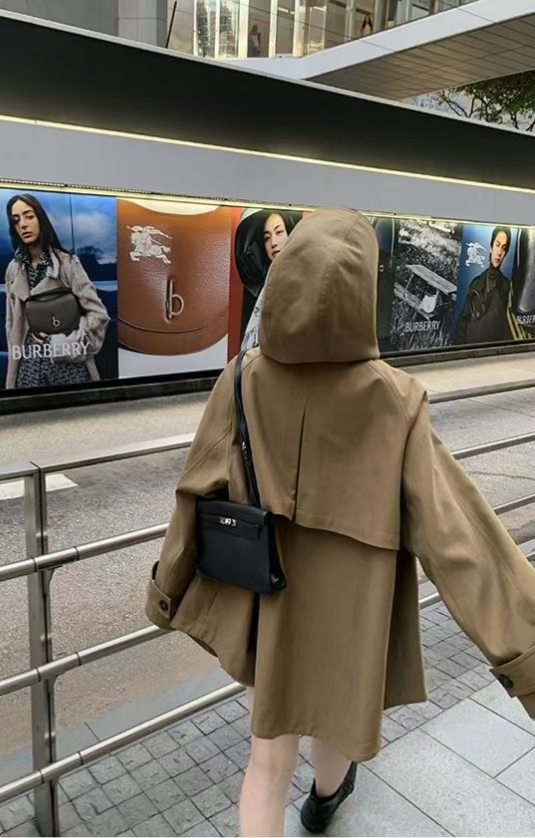 【現貨爆款】斗篷風衣外套 美拉德英倫風 高品質連帽工裝 秋冬新款