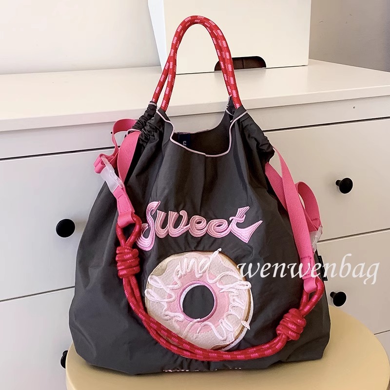 「現貨」高圓圓同款 日系Ball Chain刺繡購物袋 輕奢大容量單肩包