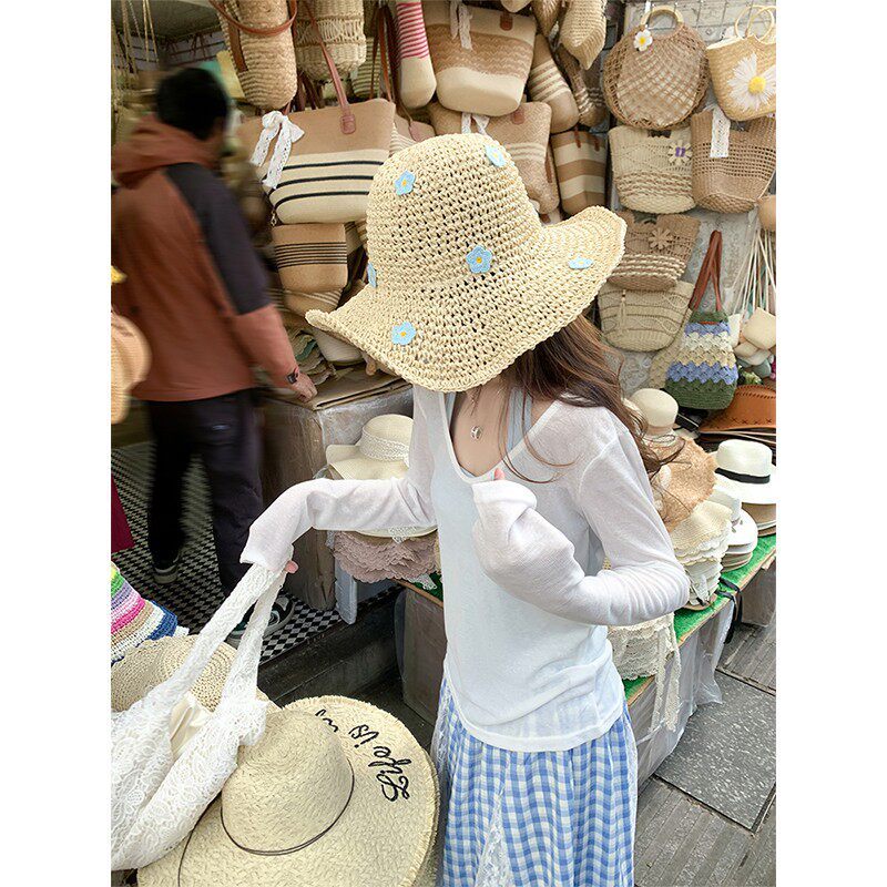 曾小咸 不规则蕾丝蓝色格子半身裙女夏季新款裙子海边穿搭a字长裙
