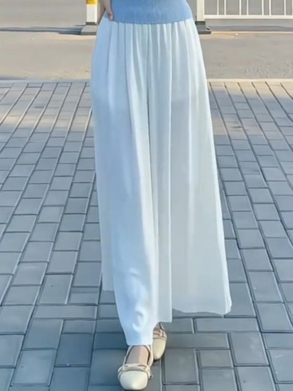 韩系一整套ootd穿搭女2026年春季蓝色圆领短袖T恤白色半身裙套装