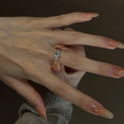 柏林情書開口可調節戒指 | S925 純銀閃鑽簇擁指環